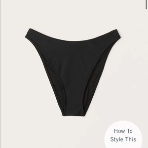 Abercrombie and fitch mid rise high leg moderate swim bottoms